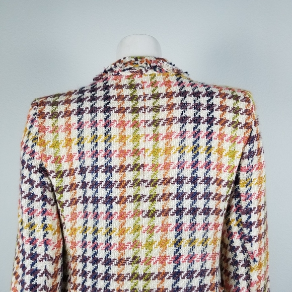 Mariely Paris Academia Distressed Multi-Colored Houndstooth Blazer Size 40/M - Picture 5 of 12